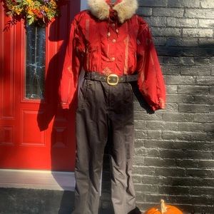 Gorgeous Vintage Retro one piece Snowsuit Fur collar Couloir Metropolis Like New